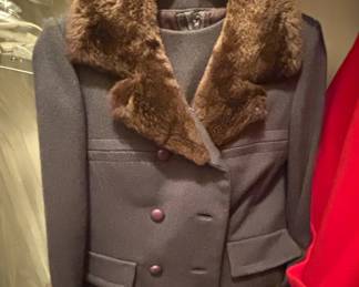 Jack Lait New York Wool Suit with Fur Trim