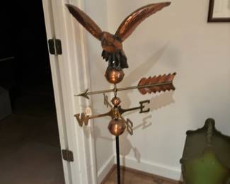 Copper Smithsonian Eagle Weathervane with Cardinal Points