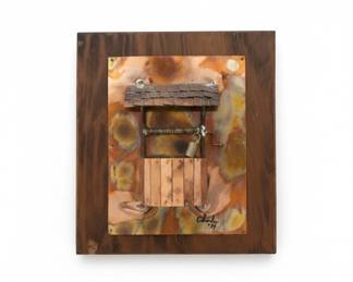 Charles Chuck Copper  Wood Wall Art  Wagon  Well fifth image