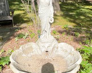 Classical Garden Fountain with Figural Pedestal  Water Bearer