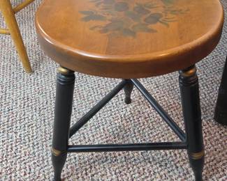 Hitchcock Stenciled ThreeLegged Stool with Floral Motif