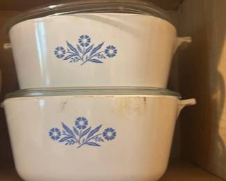 CorningWare Rose Petal and Blue Cornflower Casserole Dishes second image