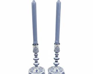 Delft Blue Ceramic Candlesticks