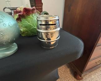 Vintage Save Your Coins And Have Barrels Of Money Advertising Coin Bank