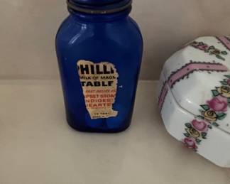 Phillips Milk of Magnesia Cobalt Blue Glass Bottle Tablets