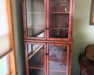 Glass front bookcase cabinet 
