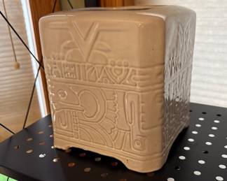 Frankoma Pottery “Mayan Aztec” Design Canister