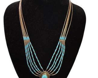 Liquid silver and turquoise 