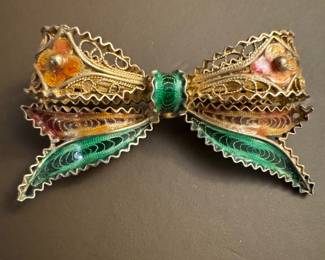 800 silver and enamel ring