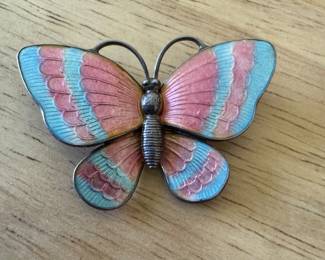 Sterling enamel butterfly Norway