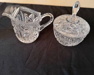 Cut glass sugar creamer