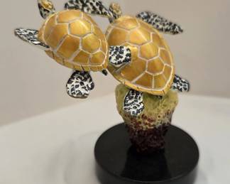 Joseph Quillan bronze sculpture of turtels 