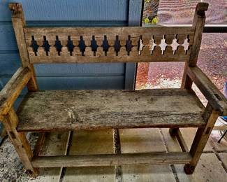 Antique wooden bench from Nicaragua 