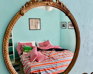 Antique wooden gilded mirror 