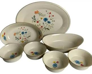 Lenox Special China Set 7 Pc Bowls Plates Platter Floral Made in USA Vintage