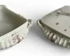 Antique Haviland & Co Limoges Porcelain Covered Vegetable Dish Set 2 Bases 1 Lid As-Is