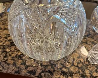 9 inch glass rose bowl