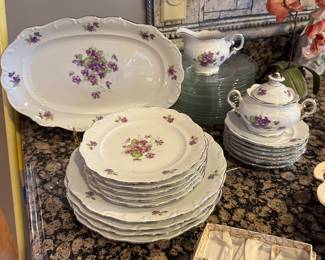 Bavarian China golden crown violet pattern