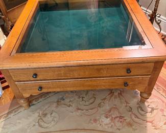 Ethan Allen Shadowbox/Curio Coffee Table