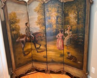 7 Ft. Antique 4 Panel Screen