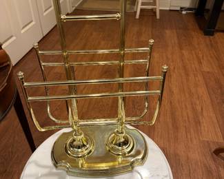 Frontgate Regency style brass magazine rack