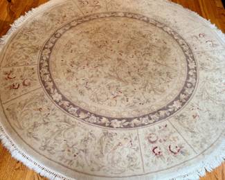 Round Silk and Wool Persian Rug