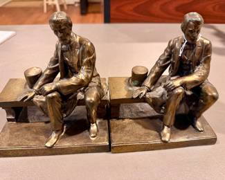 Seated  Lincoln Bronze Bookends