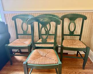  8 Pottery Barn "Napoleon" Rush Dining Chairs- Set of 4