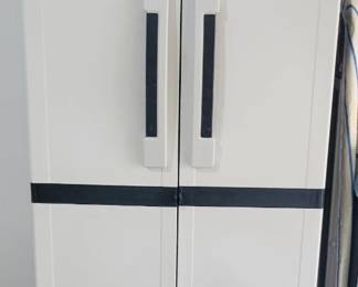 PRESALE $65 LARGE STORAGE WITH DOORS AND SHELVES  26X18X73 