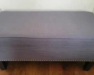 PRESALE - $50 STORAGE OTTOMAN WITH NAIL HEAD TRIM 38X18X H 18 1/2