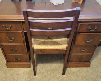 PRESALE $ 75 SMALL LEATHER TOP DESK 23X43 1/2" $25 RUSH CHAIR