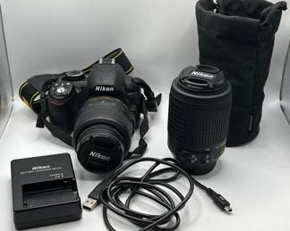 Nikon D3100 Digital Camera with (2) Nikkor Lenses — Tested & Works