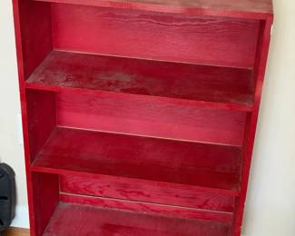 MCM Style Red Painted Shelf