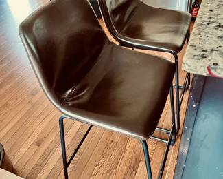 (2) Chocolate Brown Counter Height Bar Stools