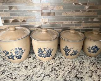 (4) Pfaltzgraff Stoneware Kitchen Containers