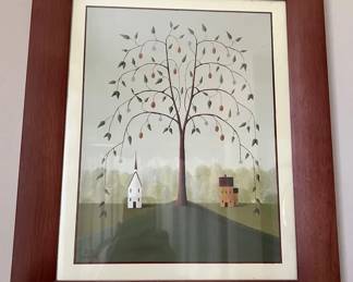 J.D. Logan "Shaker Tree of Life” Framed Folk Art Print