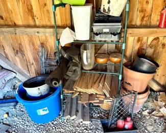 Garden Rack With Pots And Supplies