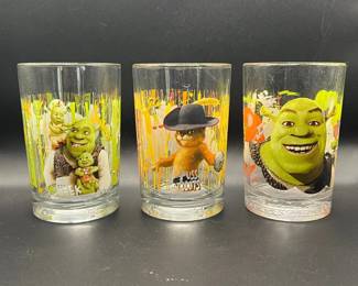 (3) Shrek McDonalds Glasses