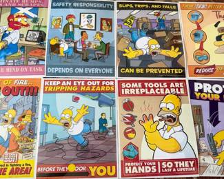 The Simpsons Laminated Work Safety Signs