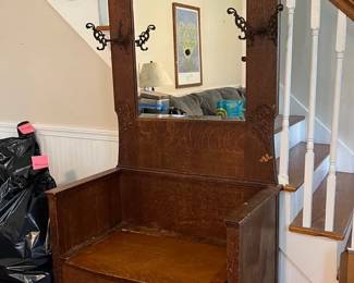 80” Grand Solid Wood Hall Tree with Storage Seat