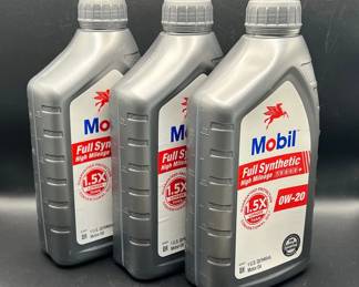 (3) Mobil Full Synthetic High Mileage Motor Oil OW-20