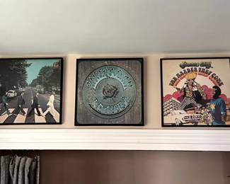 (3) Framed Album Art — The Beatles, American Beauty, Jimmy Cliff