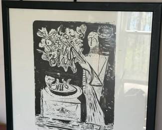 Unsigned Black & White Print