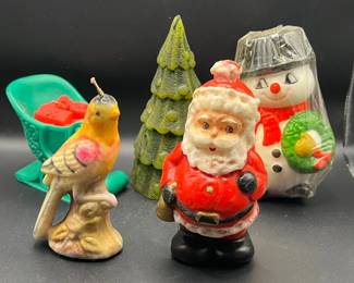 (5) Vintage Collectible Christmas Candles