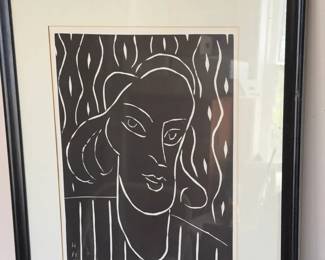 “HM” Signed Art — Henri Matisse Print