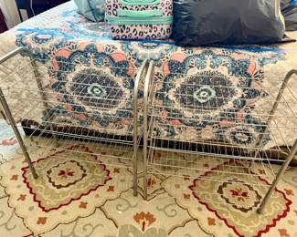 (2) Metal Shoe Racks