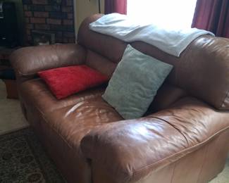 Leather loveseat