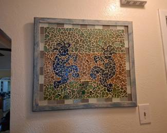 Mosaic Kokopelli wall hanging