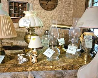 Vintage kerosene lamps