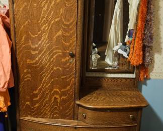 Tiger oak chifferobe